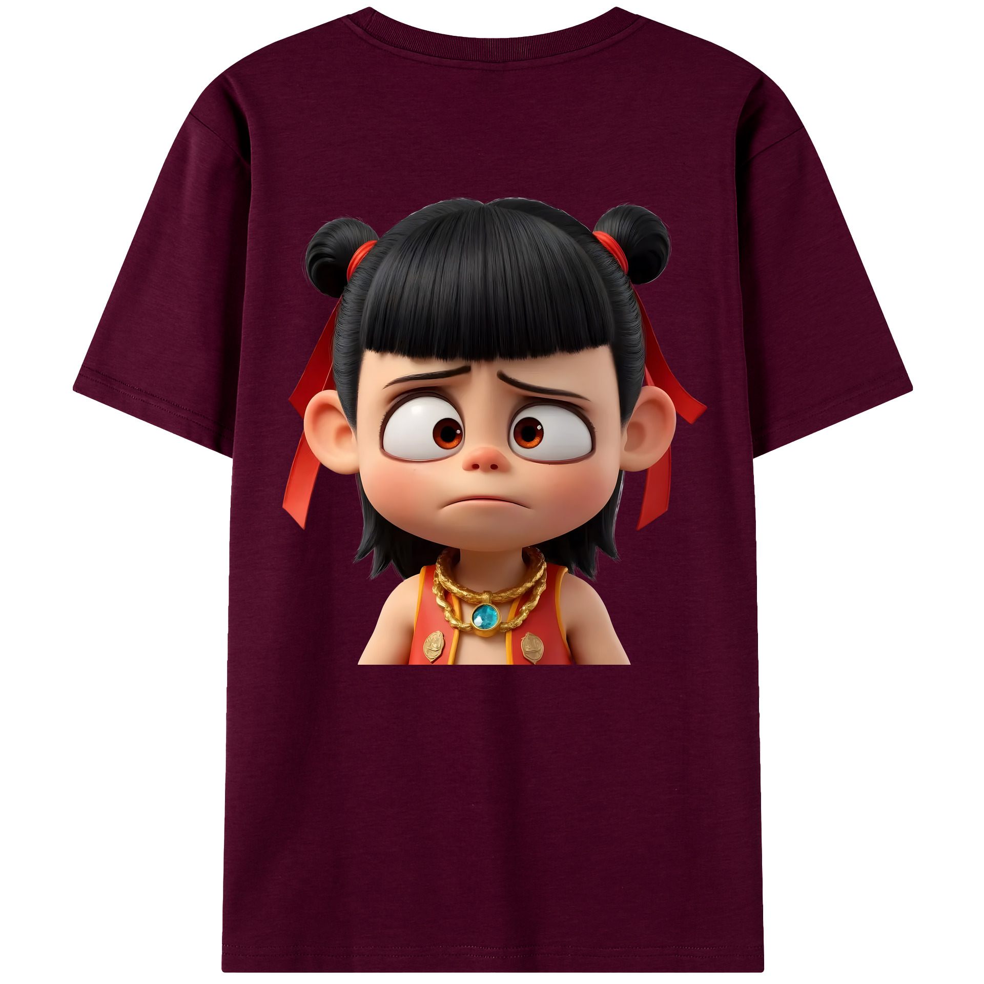 （画像用） Ne Zha 2 ナタ 魔童の大暴れ レディース半袖Tシャツ(バックプリント)